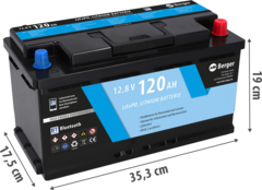 Berger LiFePO4 Lithium Batterie 120 Ah 12 V mit Bluetooth (Art.-Nr. 670819), Ansicht 2